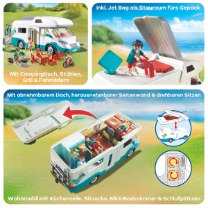 Camioneta de familie PLAYMOBIL 70088 cu accesorii de camping, 135 piese - Img 6