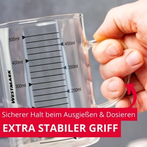 Cana gradata Westmark din sticla 500 ml Temperatura rezistenta Maner ergonomic - Img 6