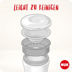 Cana pentru copii NUK Magic Cup din otel inoxidabil 230 ml albastra 360deg anti-scurgere - Img 6