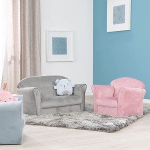 Canapea pentru copii roba Lil Sofa, gri, cu brate, 78 cm, confortabila - Img 5