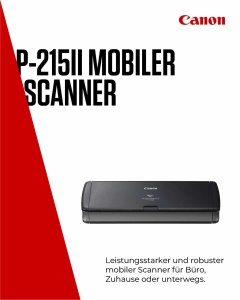 Canon P-215II imageFORMULA Scanner Dokumentenscanner (Duplex Einzug, 600 DPI, Farbscan, Canon CaptureOnTouch Software, Lite Presto! BizCard Reader, Reader PaperPort) schwarz, 9705B003 - Img 2