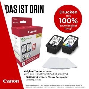 Canon PG-575CL-576 Cartuse Imprimanta Originale 50 Coli Fotopapier Lucios - Img 2