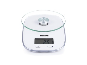 Cantar de bucatarie Tristar KW-2445, capacitate 5 kg, sticla securizata, alb