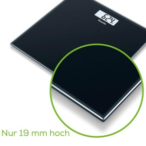 Cantar digital Beurer GS 10 Black sticla securizata design modern capacitate 180 kg - Img 3