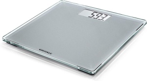 Cantar digital compact Soehnle Style Sense pentru 300 de persoane cu banda de rulare foarte mare, cantar cu afisaj LCD usor de citit, cantar de baie cu design extraplat, cantar de caroserie din sticla securizata