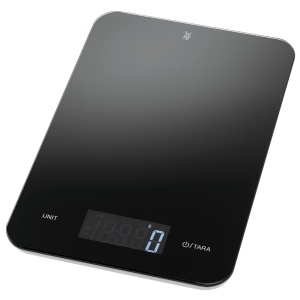 Cantar digital de bucatarie WMF 23 x 15 x 2 cm, cantar de copt, cantar de uz casnic, sticla securizata, precizie la gram, functie tara, greutate maxima de 5 kg, negru - Img 1