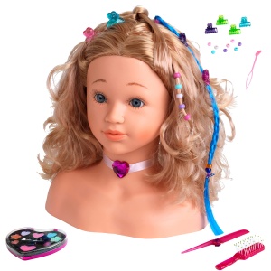 Cap de machiaj si coafura Theo Klein 5240, cu accesorii, 33 cm, pentru copii de la 3 ani