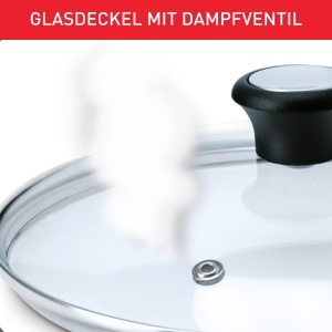 Capac de sticla Tefal 280975, 24 cm, cu ventil de abur, negru cu cupru - Img 3