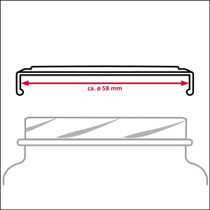 Capace pentru borcane Westmark, set 15 bucati, 58 mm, rosu-alb, cariat - Img 7