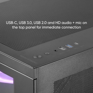 Carcasa Gaming Micro-ATX Mars Gaming MC-3TCORELCDM, Display IPS 7.2, Sticla Tripla, Negru - Img 6
