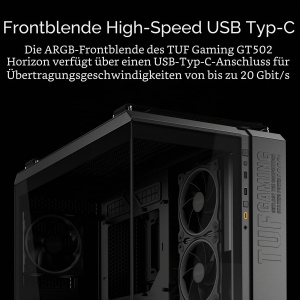 Carcasa PC ASUS TUF Gaming GT502 Horizon TG ARGB Negru, Modulare, cu 4 Ventilatoare ARGB - Img 5