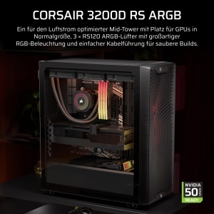 Carcasa PC Corsair 3200D RS ARGB Mid-Tower, 9 ventilatoare, gri - Img 2