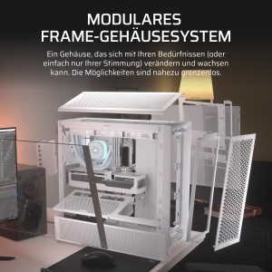 Carcasa PC Corsair Frame 4000D, Mid-Tower, Alb, Modulara, Flux de Aer Ridicat - Img 3