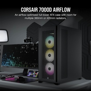 Carcasa PC Full-Tower Corsair 7000D AIRFLOW, Negru, 3 ventilatoare 140mm incluse - Img 2
