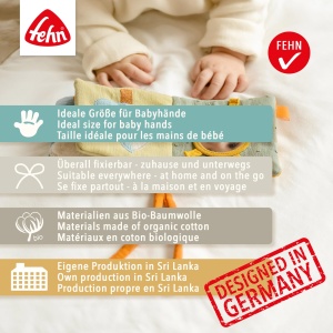 Carte din material textil Fehn - Model Oaie, cu sunete si oglinjoara, pentru bebelusi - Img 6