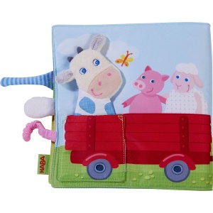 Carte din material textil HABA 306085 - Ferma, pentru bebelusi de la 6 luni