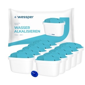 Cartus Filtru Apa Wessper Wasserfilter, pH Alkalin, Compatibil Dafi, Brita - Pack 10