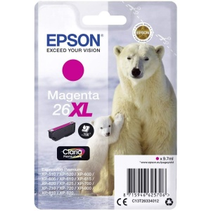 Cartus Tinta Epson Original 26XL Eisbar, magenta, pentru modele XP-600, XP-700, XP-800