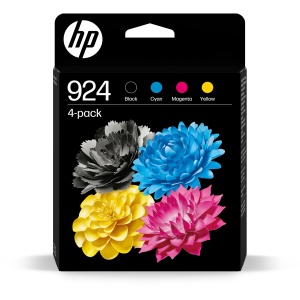 Cartuse imprimanta originale HP 924 4-pack CMYK negru culori compatibile OfficeJet Pro