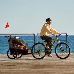 Carucior 2-in-1 Kinderkraft NAVA pentru 2 copii, roti umflate, gri - Img 2