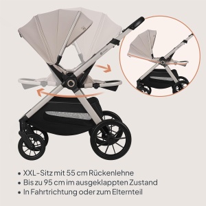 Carucior 2 in 1 Lionelo Layla cu Babywanne si Sportsitz, 0-4 ani, pana la 22 kg - Img 7
