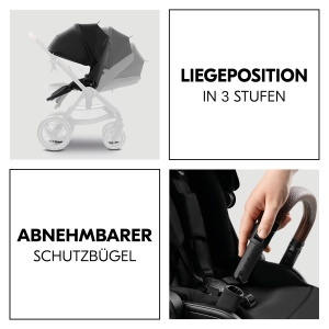 Carucior 2in1 Hauck Comfort N Care Set Black Genti Guma Pliere Compacta - Img 5