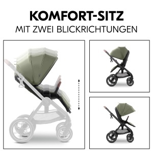 Carucior 2in1 hauck Comfort N Care SET Olive, cu gume all-terrain, pentru copii pana la 22 kg - Img 7