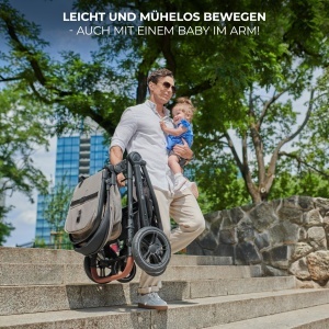 Carucior 3-in-1 Kinderkraft ESME, Capacitate 22 kg, Culoare Bej - Img 5