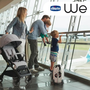 Carucior Chicco We, pliabil, ultrausor, de la nastere pana la 22 kg, carucior de calatorie, ultra-compact, inclinabil, inchidere cu o singura mana, bretele captusite, geanta si husa de ploaie, negru - Img 2