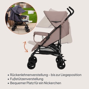 Carucior copii LIONELO Elia pliabil, 15 kg, cu maner si cos de depozitare - Img 6