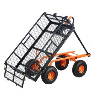 Carucior de gradina VEVOR TC4206KB, metalic, 181 kg capacitate, 10 inch roti