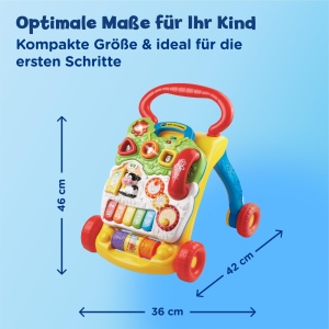 Carucior de joaca VTech 80-077066, interactiv, roz, cu jocuri si muzica - Img 6
