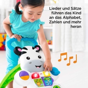 Carucior de mers Fisher-Price Zebra, activitati muzicale, pentru bebelusi de la 6 luni - Img 5