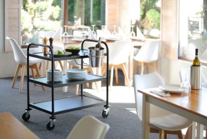Carucior de Servire HENDI cu 3 Rafturi, Max. 50kgRaft, Inox Mat, 4 Roate - Img 5