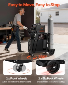 Carucior de sudura VEVOR WT-78-A cu 4 sertare, capacitate 120 kg - Img 5