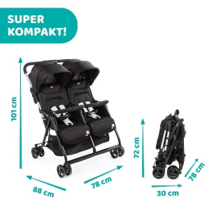 Carucior gemeni Chicco OHlala Twin ultra-usor pliabil protectie UV UPF 50 - Img 6