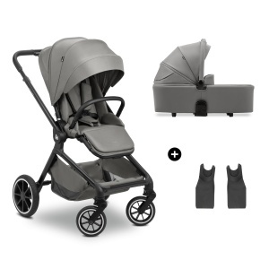 Carucior Hauck Move N Care Set 2 in 1 Dark Grey Pana la 22 kg Roti Guma Suspensie