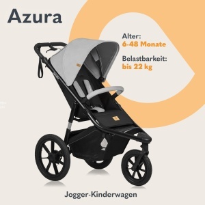 Carucior jogging Lionelo Azura 3 roti pozitie inclinata amortizare completa - Img 2