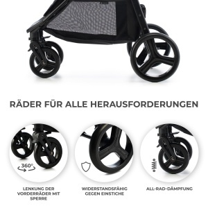 Carucior Kinderkraft RINE, capacitate 22 kg, pliabil, cu protectie UV, roz - Img 4
