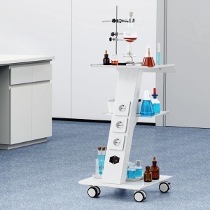 Carucior Laborator VEVOR K-SH001, 3 Etaje, Capacitate 100 kg, Cu Priza Integrata - Img 8