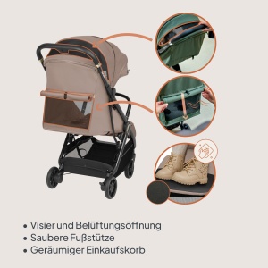Carucior Lionelo Bess pentru copii 0-4 ani, 22 kg, 360 roti pivotante, usor - Img 8