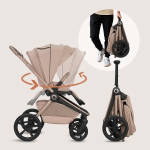 Carucior Lionelo Freya 2 in 1 cu Babywanne si Sportsitz, 0-22 Kg, UPF50 - Img 9