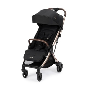 Carucior Maxi-Cosi Eva3, 0-4 ani, 0-22 kg, carucior pentru copii, usor si compact, pozitie de culcare plata, 3 pozitii de culcare, pliabil automat cu 1 mana, curea de transport, sampanie neagra esentiala