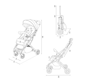 Carucior MoMi ESTELLE, pliabil, 7.5kg, pentru copii pana la 15kg - Img 7
