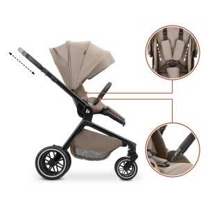 Carucior multifunctional hauck Move N Care, cu adaptor pentru scaun auto, culoare mocha - Img 6