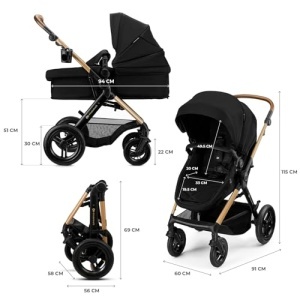 Carucior multifunctional Kinderkraft MOOV 2 XL AIR, 3 in 1, negru, capacitate 27 kg - Img 16