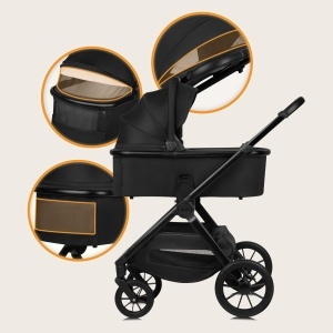 Carucior multifunctional Lionelo Layla 2 in 1 0-48 luni roti PU pivotante suspensie completa - Img 8