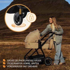 Carucior multifunctional Lionelo Meril 2-in-1 22 kg roti 360deg protectie UPF 50 - Img 4