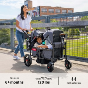 Carucior pentru copii Radio Flyer Voya, 2 locuri, cu umbrele, pliabil - Img 2