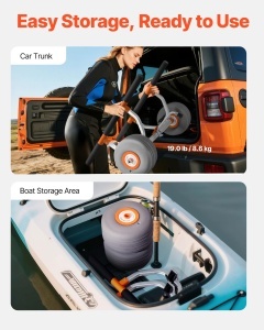 Carucior pentru kayak VEVOR 158 kg, cu roti PU de 30,5 cm si curele de fixare - Img 6